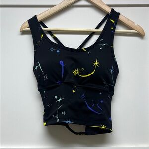 POP Fit Black Crop Top with Colorful Accents